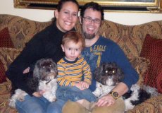 Adoptive Family Photo: Lori, Jeff & Braiden with<br>Oreo & Nina, click to view bigger version