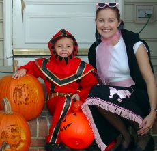 Adoptive Family Photo: Alexander and Amanda <br>Celebrating Halloween, click to view bigger version