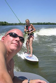 Adoptive Family Photo: Skiing at the Lake, click to view bigger version