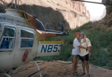Adoptive Family Photo: Riding the Helicopter Out of the Grand <br>Canyon after a Rafting Trip, click to view bigger version