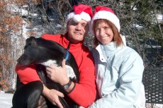Adoptive Family Photo: With Our Dog Sunny in the Mountains, click to view bigger version