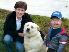 Adoptive Family Photo: Loving Our Dog Arnold, click to view bigger version