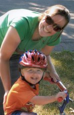 Adoptive Family Photo: Leighton's First Bike Ride, click to view bigger version