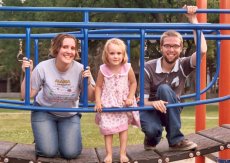 Adoptive Family Photo: Playing with Our Goddaughter, click to view bigger version