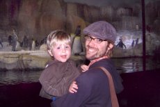 Adoptive Family Photo: Andy and Leighton Watching the Penguins, click to view bigger version
