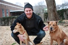 Adoptive Family Photo: Bill with Our Dogs, click to view bigger version