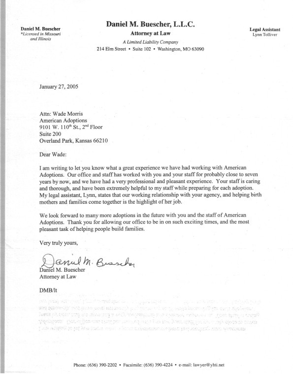 Adoption Professional Reference - I am writing to let you know what a great experience we have had working with American Adoptions. We look forward to many more adoptions in the future with you and the staff of American Adoptions.