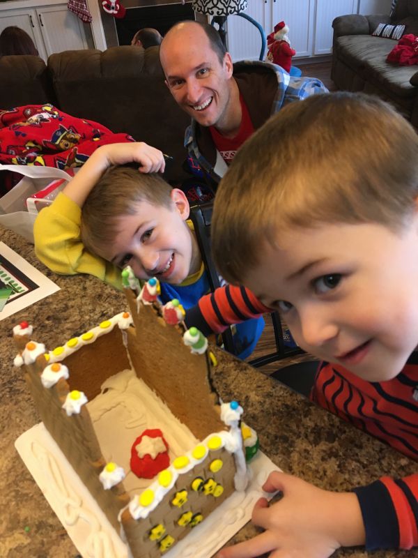 Building Gingerbread Houses with Nephews