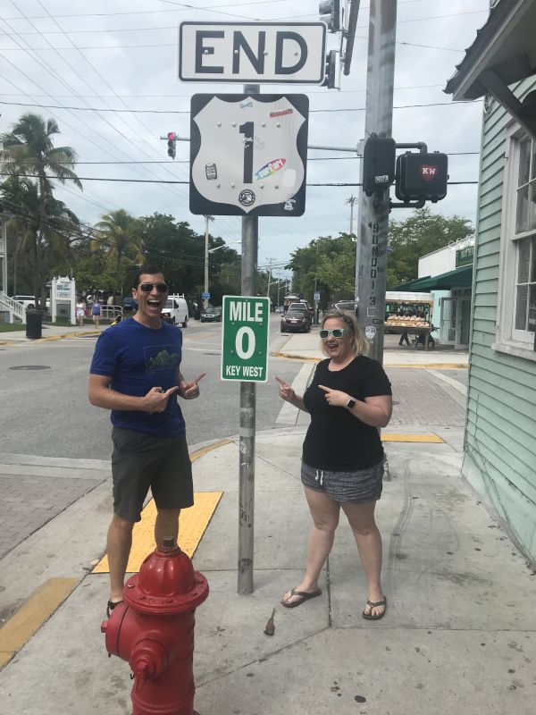 We Love Road Trips! Mile Marker 0 of Highway 1 in Key West