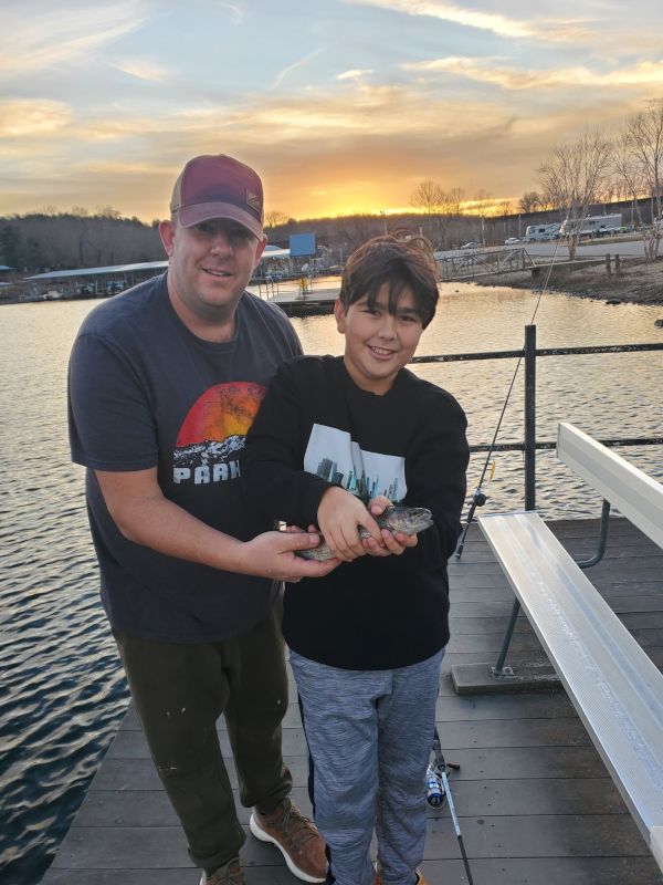 Matt Helped Our Nephew Catch His First Trout!