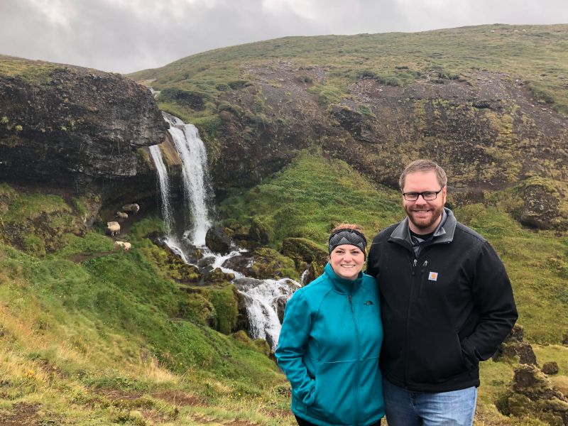 In Front of a Waterfall in Iceland