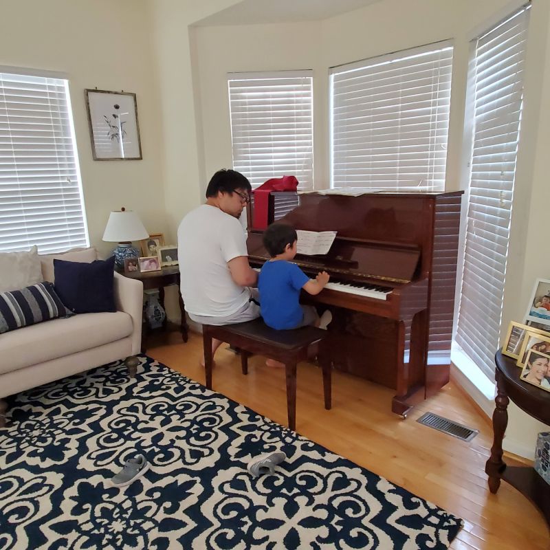George & Luke Playing Piano