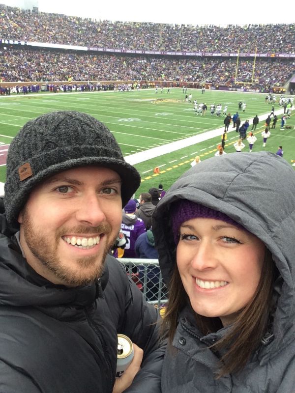 At an Outdoor MN Vikings Game