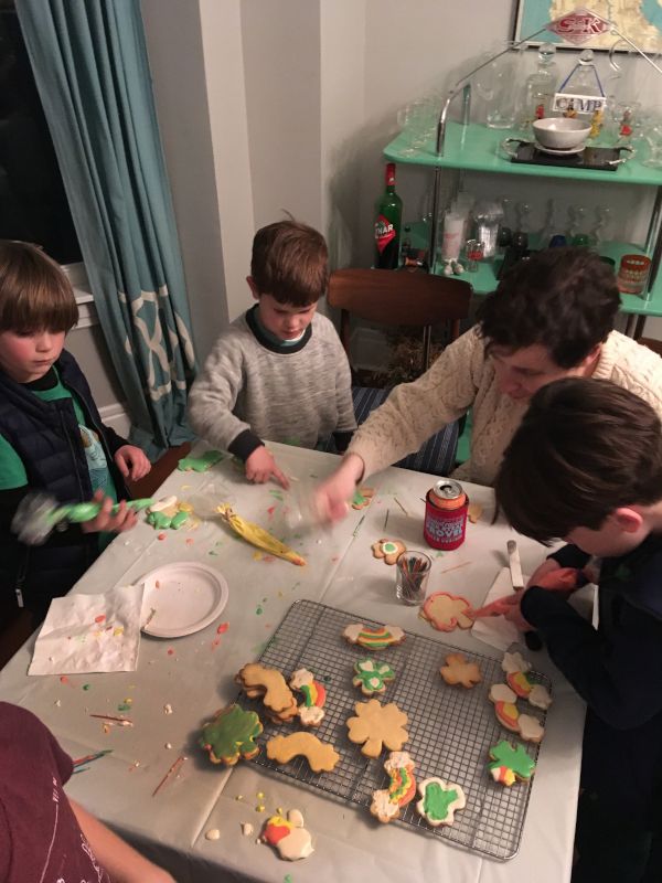 Julie Decorating Cookies With Our Nephews