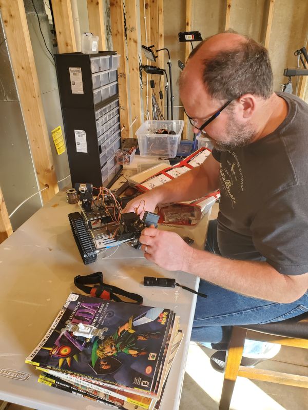 Mike Working on His Robotics
