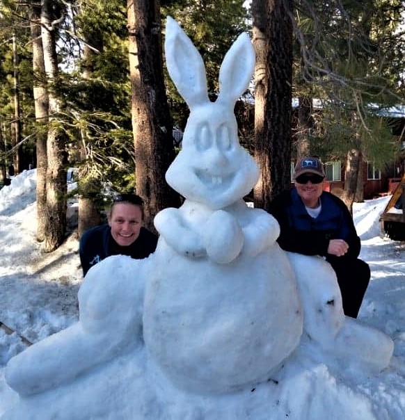 Building an Easter Snow Sculpture
