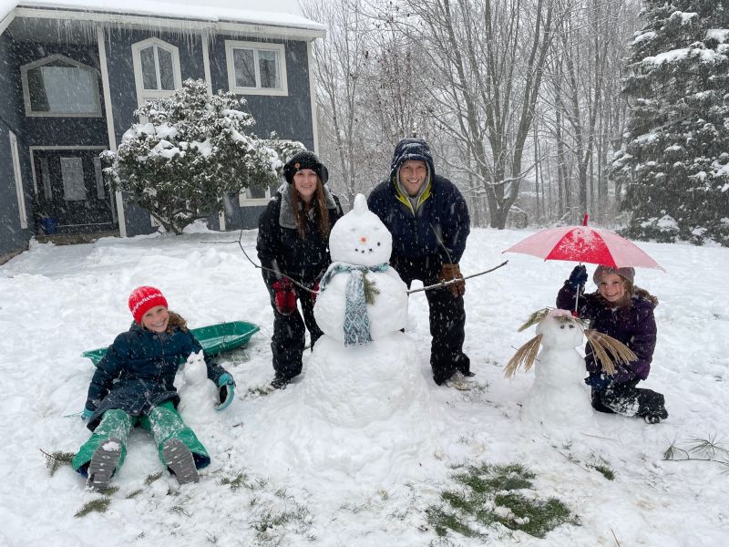 Creating a Snow Family Before the Big Blizzard Rolls In