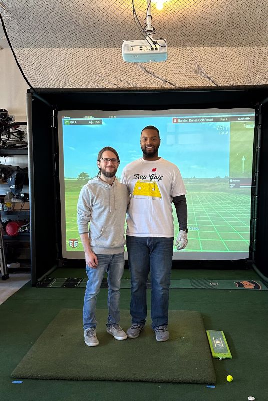 Grey & a Friend With the Golf Simulator They Built