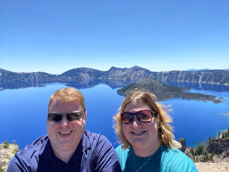 On Top of the Volcanic Crater at Crater Lake National Park