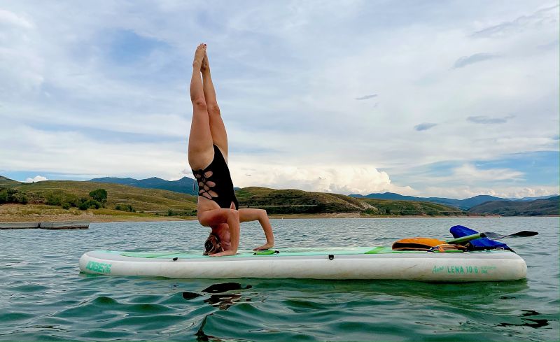 Paddleboarding Headstand