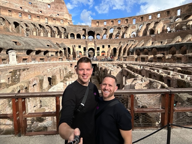 At the Colosseum in Rome, Italy 