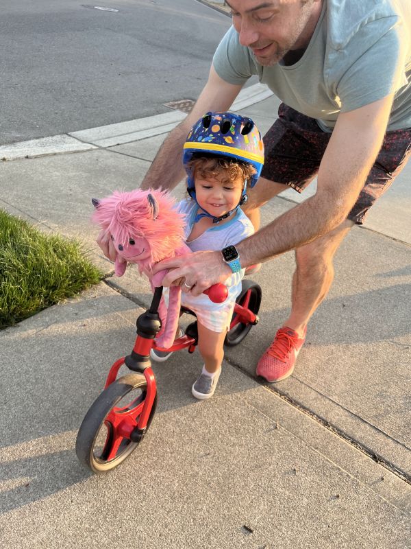 Ethan Teaching Eleanor How to Ride a Bicycle