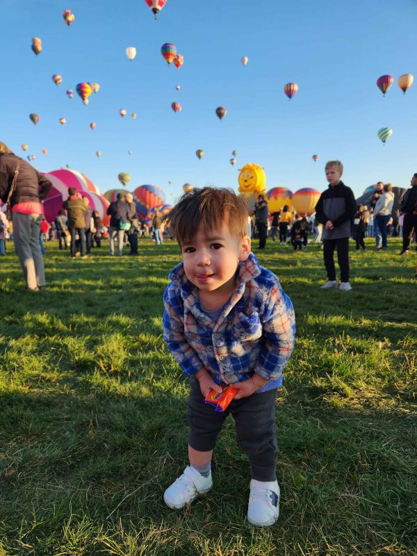 Paxton Being Silly at Balloon Fiesta