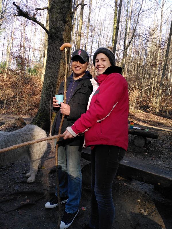 At the Annual German Family New Year's Barbeque in the Black Forrest, Germany