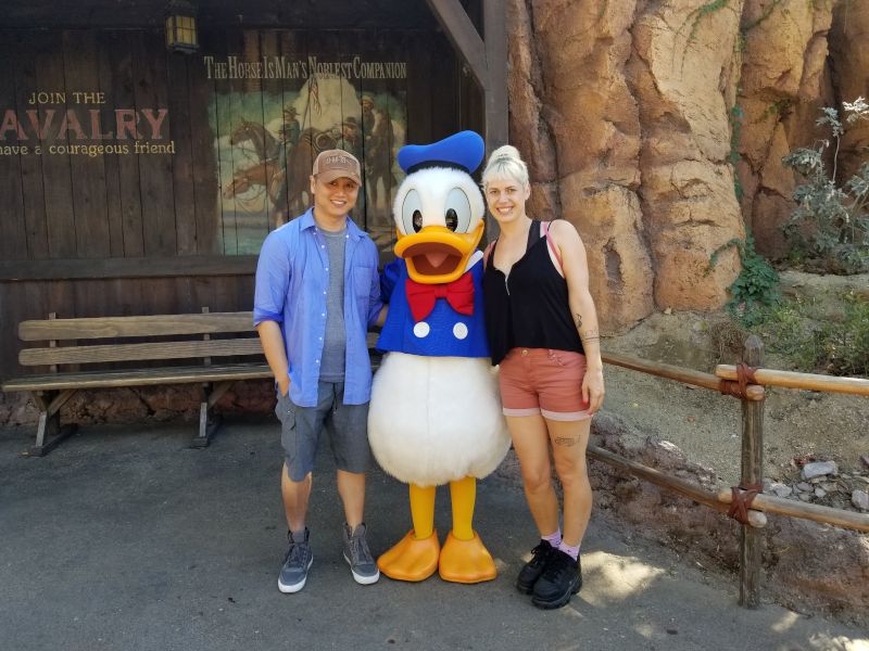 Meeting Donald Duck at Disneyland