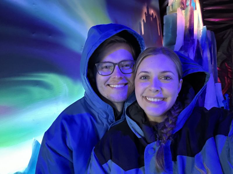 Viewing Ice Sculptures at Christmastime