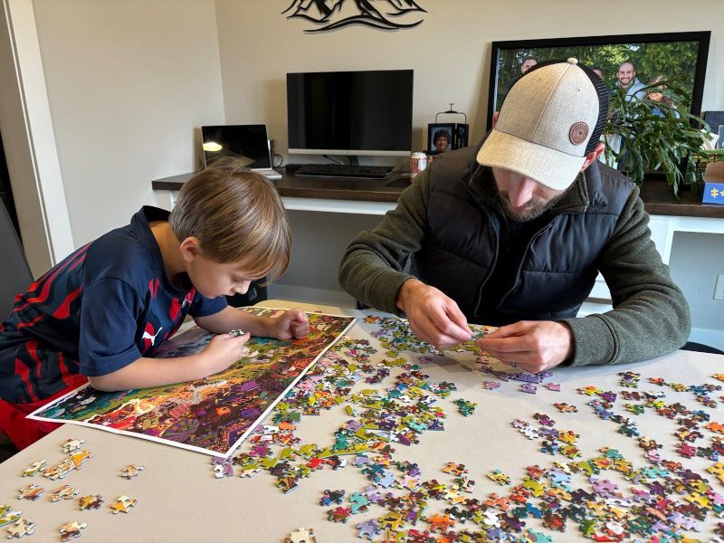 Joe Working on a Jigsaw Puzzle