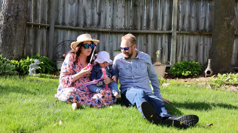 Blowing Bubbles With Our Niece