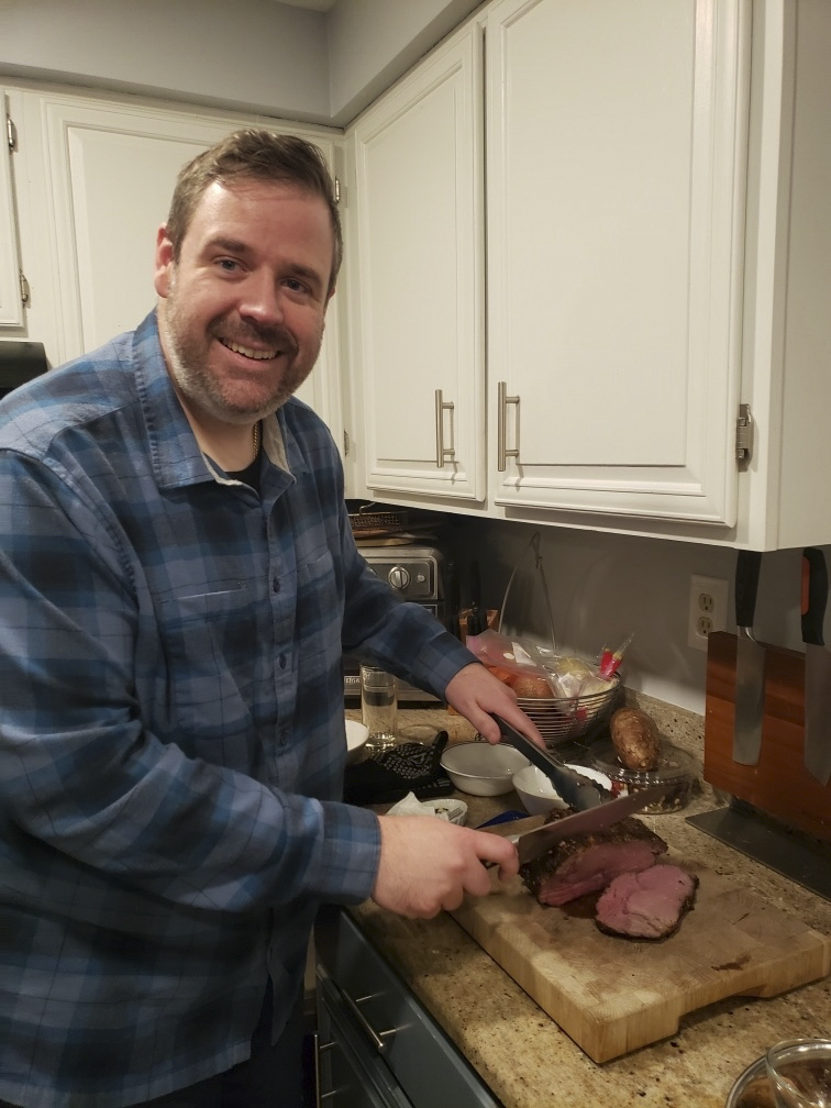 Greg Cooking a Roast for Christmas