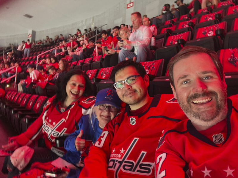 Juan's Mom and Aunt at a Washington Capitals Game