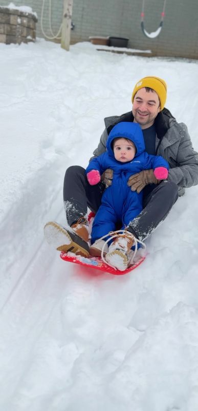 Thomas Sledding with Abbie