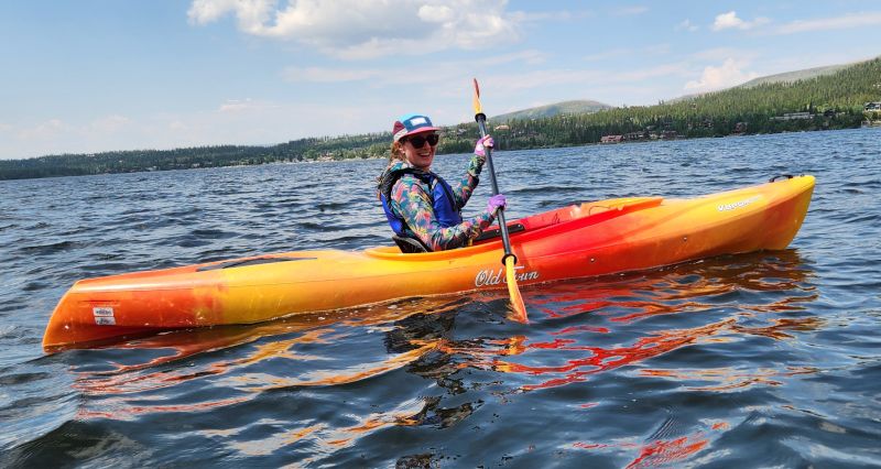 Trina Kayaking on Shadow Mountain Lake, CO