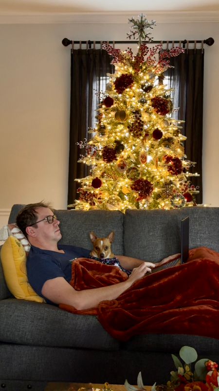 James And Tally Relaxing On The Couch In The Living Room