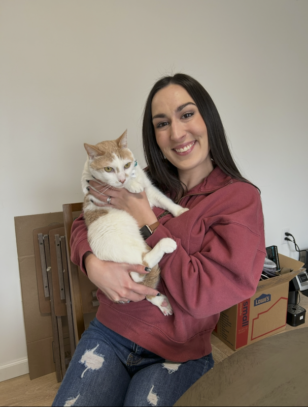 Chelsea With Our Cat Teddy