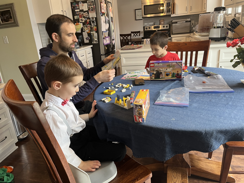 Chris Building Legos with the Boys