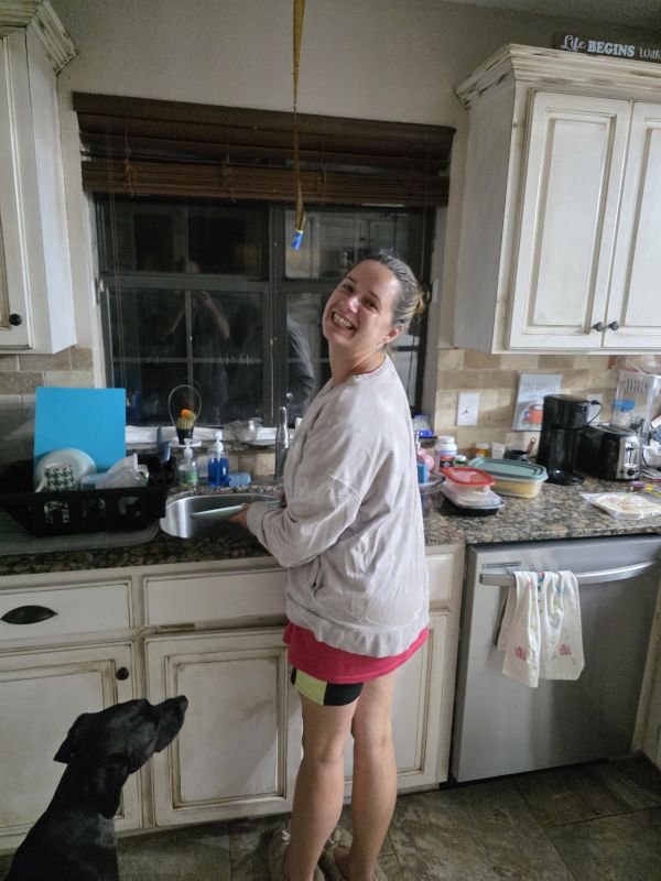 Rachel Working in the Kitchen