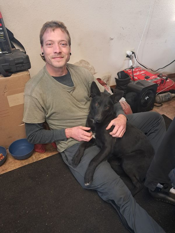 Mark with Coworkers Rescue Dog