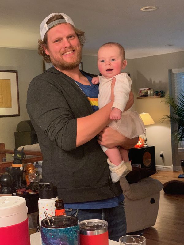 Holding Niece Emmi During a Family Get Together