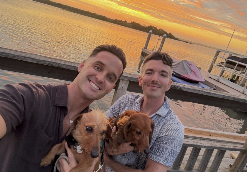 Enjoying the Sunset with Rudy and Benji