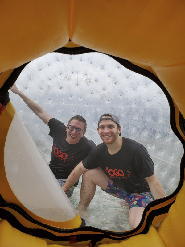 Trying Zorbing in New Zealand