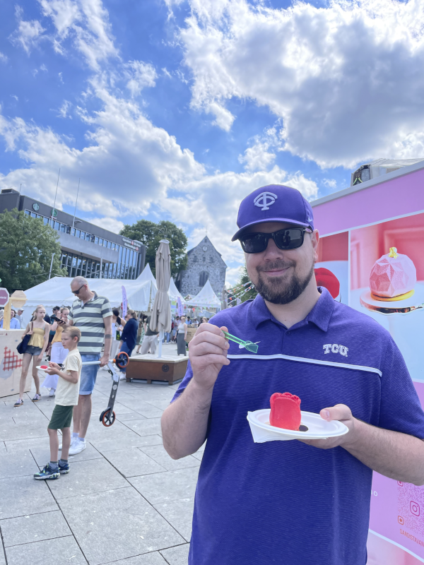 Ryan Is Trying Out a Norwegian Dessert in Stavanger