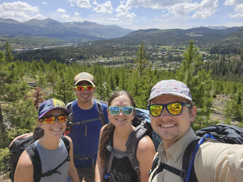 With Friends, Natalie & William on Summer Hike in Mountains