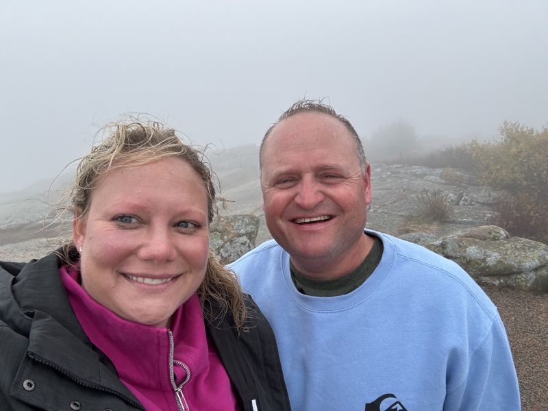 On Top of Cadillac Mountain in Acadia National Park