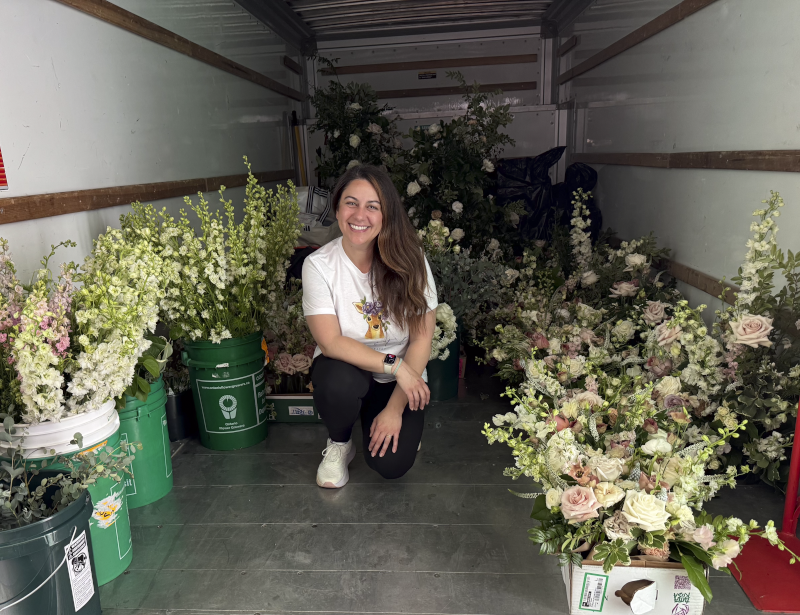 Jenny Delivering Wedding Flowers
