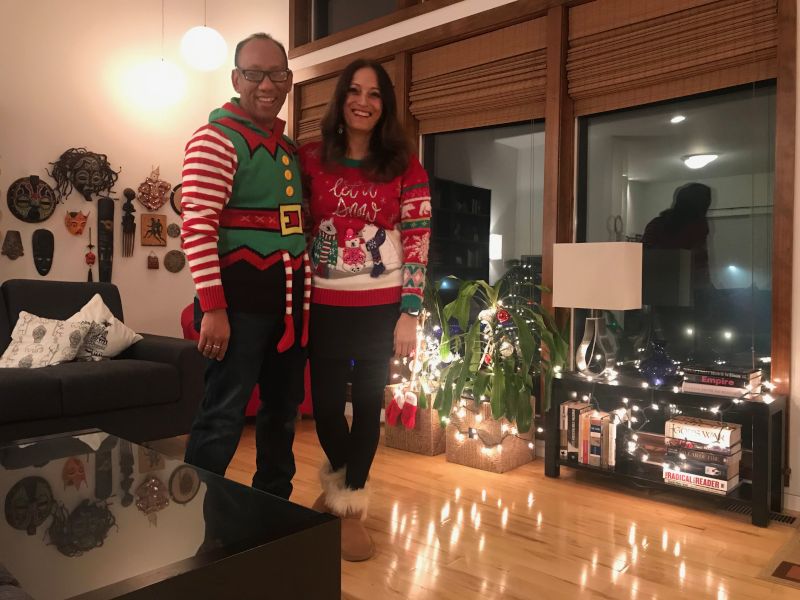 Getting Ready for Our Ugly Christmas Sweater Party