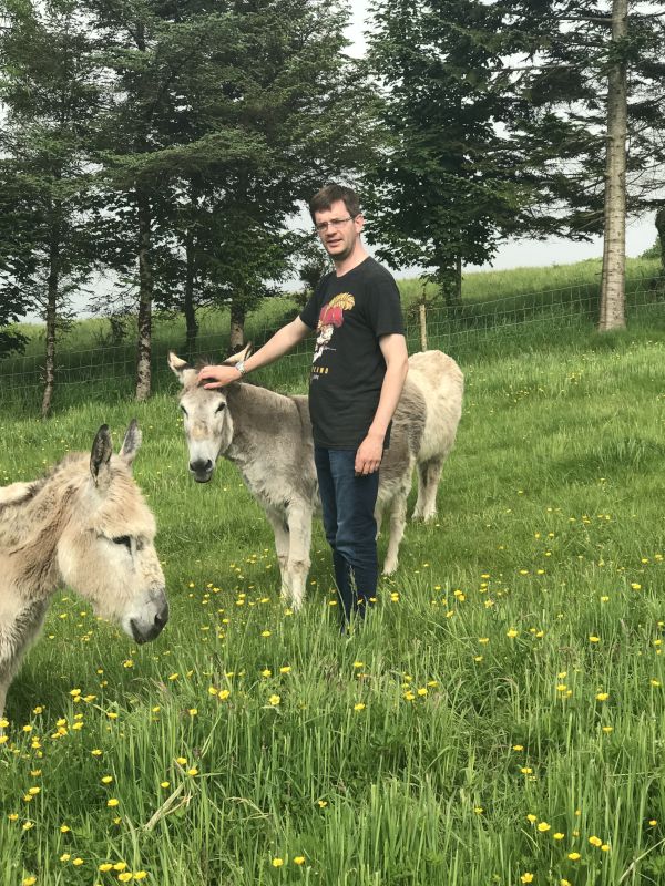 Mort With the Donkey's on His Family's Farm
